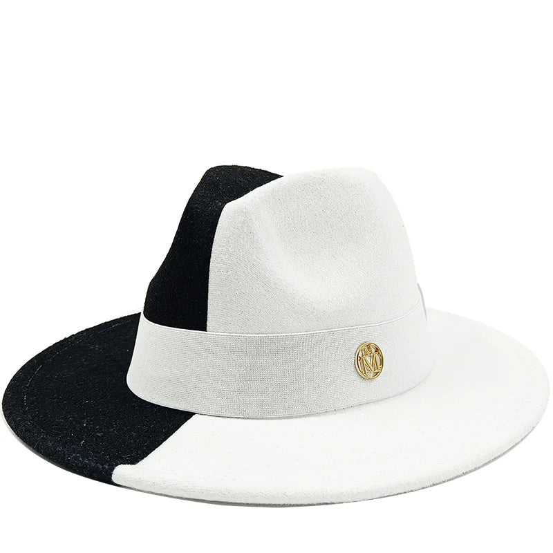 black white fedora jazz hat 