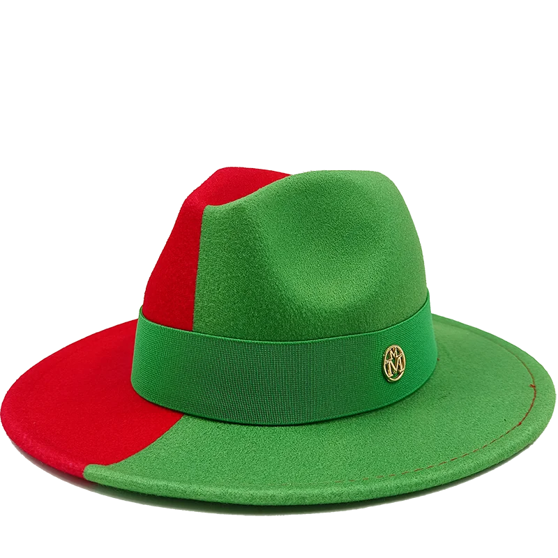 red green fedora jazz hat 