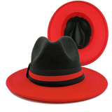 black red fedora jazz hat 