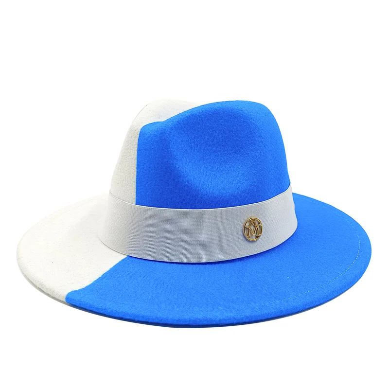 white blue fedora jazz hat 