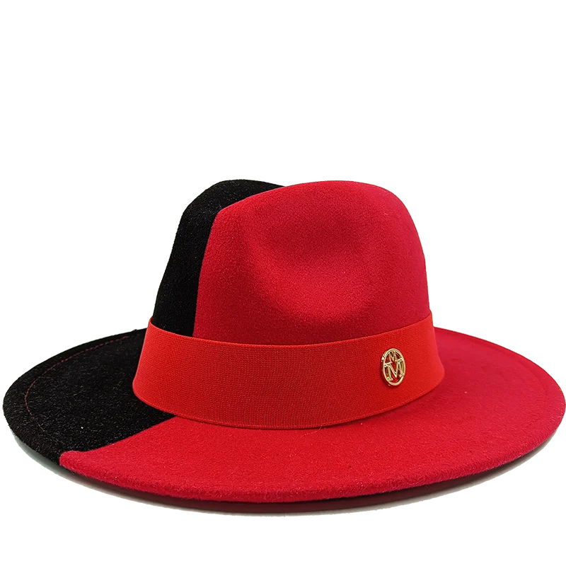 black red fedora jazz hat 
