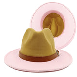 pink brown fedora jazz hat 
