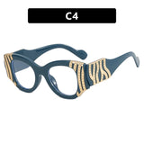 Female Luxury Anti Blue Light Cat Eye Glasses blue