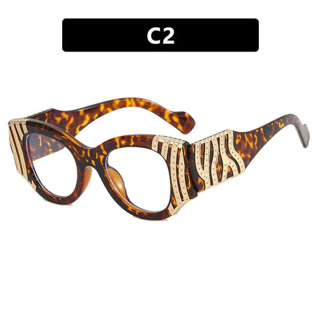 Female Luxury Anti Blue Light Cat Eye Glasses leopard