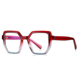 Red Flexible Frame Spring Hinge Anti Blue Light Glasses