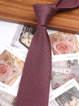 Red Floral Casual Wear Jacquard Suits Necktie
