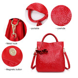 Details of Floral Design Leather Handbag