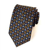 Yellow Floral Dot Tie Luxury 8cm Jacquard Neck Tie Necktie