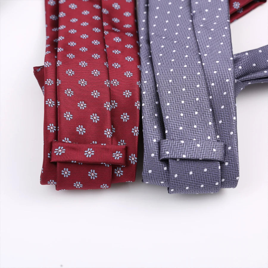 Floral Dot Tie Luxury 8cm Jacquard Neck Tie Necktie