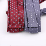 Floral Dot Tie Luxury 8cm Jacquard Neck Tie Necktie