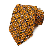 Gold Floral Dot Tie Luxury 8cm Jacquard Neck Tie Necktie