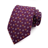 Violet Floral Dot Tie Luxury 8cm Jacquard Neck Tie Necktie