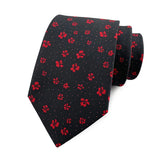 Black Red Floral Dot Tie Luxury 8cm Jacquard Neck Tie Necktie