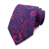 Pink Purple Floral Dot Tie Luxury 8cm Jacquard Neck Tie Necktie