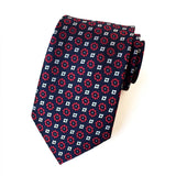 Red White Floral Dot Tie Luxury 8cm Jacquard Neck Tie Necktie