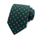 Green Floral Dot Tie Luxury 8cm Jacquard Neck Tie Necktie