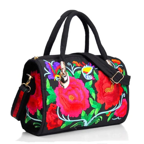 red Floral Embroidered Vintage Bag