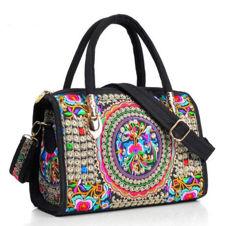 multicolor Floral Embroidered Vintage Bag