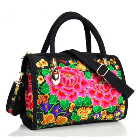 red Floral Embroidered Vintage Bag