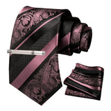 Floral Necktie 8cm Pocket Square Tie Clip Business Suits
