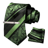Floral Necktie 8cm Pocket Square Tie Clip Business Suits