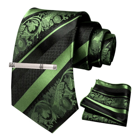Floral Necktie 8cm Pocket Square Tie Clip Business Suits