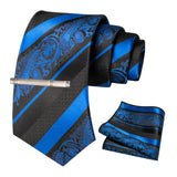 Floral Necktie 8cm Pocket Square Tie Clip Business Suits