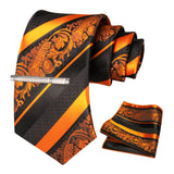 Floral Necktie 8cm Pocket Square Tie Clip Business Suits