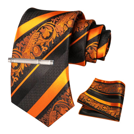 Floral Necktie 8cm Pocket Square Tie Clip Business Suits