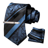 Floral Necktie 8cm Pocket Square Tie Clip Business Suits