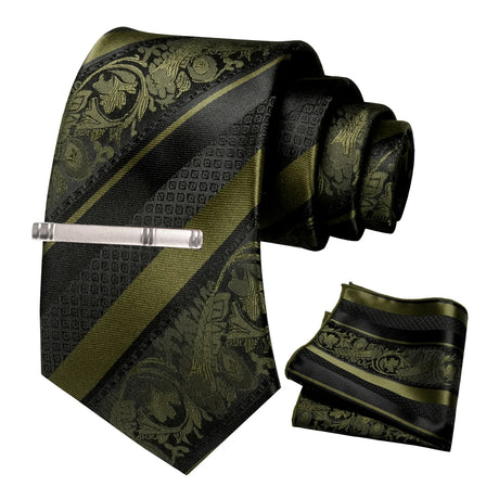 Floral Necktie 8cm Pocket Square Tie Clip Business Suits