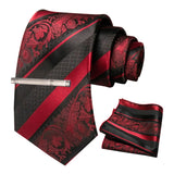 Floral Necktie 8cm Pocket Square Tie Clip Business Suits