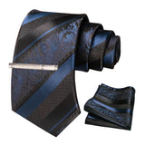 Floral Necktie 8cm Pocket Square Tie Clip Business Suits