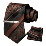 Floral Necktie 8cm Pocket Square Tie Clip Business Suits