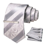 Floral Necktie 8cm Pocket Square Tie Clip Business Suits
