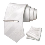 Floral Necktie 8cm Pocket Square Tie Clip Business Suits