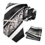 Floral Necktie 8cm Pocket Square Tie Clip Business Suits