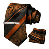Floral Necktie 8cm Pocket Square Tie Clip Business Suits