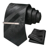 Floral Necktie 8cm Pocket Square Tie Clip Business Suits