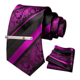 Floral Necktie 8cm Pocket Square Tie Clip Business Suits