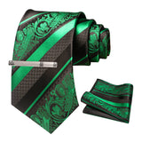 Floral Necktie 8cm Pocket Square Tie Clip Business Suits