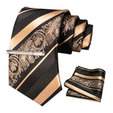 Floral Necktie 8cm Pocket Square Tie Clip Business Suits