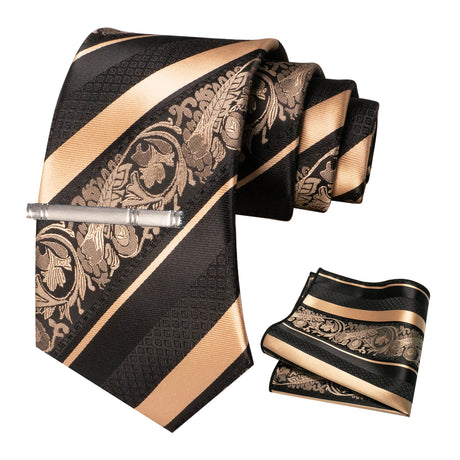 Floral Necktie 8cm Pocket Square Tie Clip Business Suits