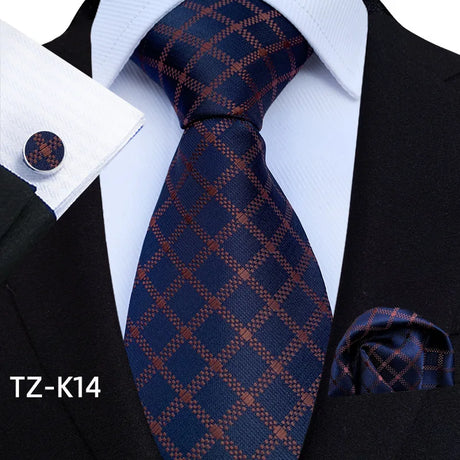 Blue Floral Paisley Pocket Square Cufflinks Set Necktie Set
