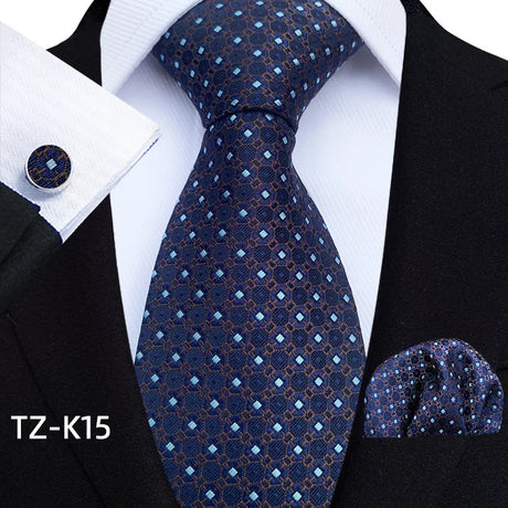 Floral Paisley Pocket Square Cufflinks Set Necktie Set