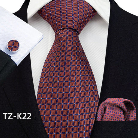 Floral Paisley Pocket Square Cufflinks Set Necktie Set