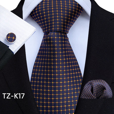 Black Floral Paisley Pocket Square Cufflinks Set Necktie Set