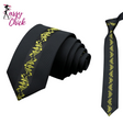 Floral Paisley Slim Ties Sassy Chick Logo