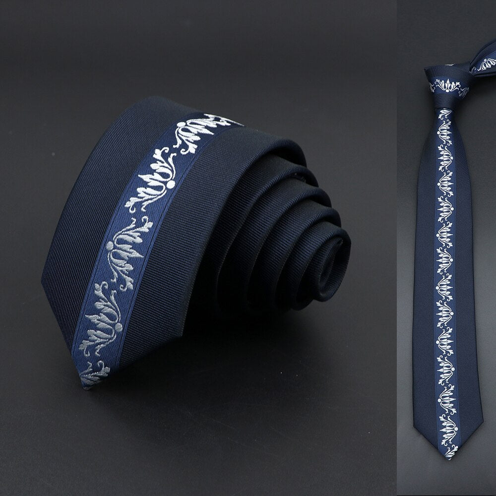 Blue Floral Paisley Slim Ties