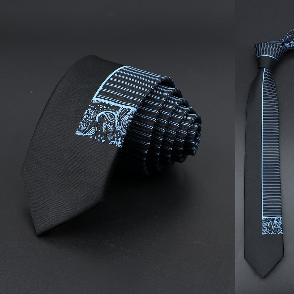 Black Floral Paisley Slim Ties